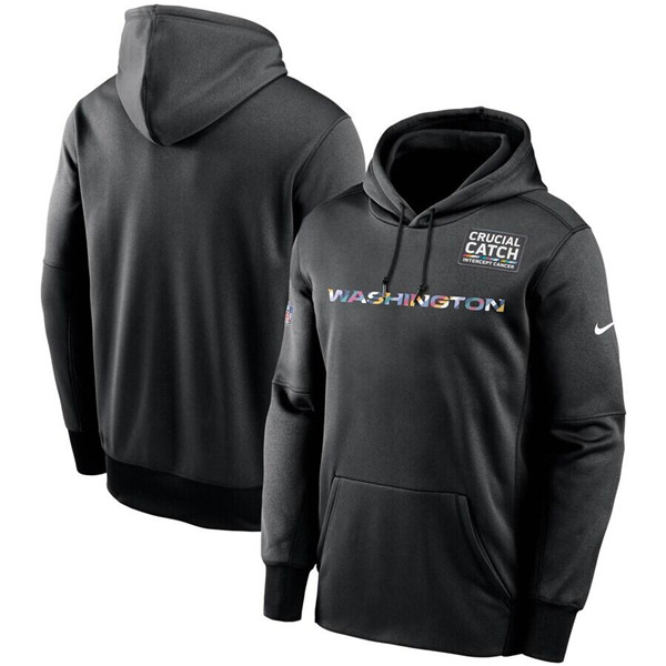 Men's Washington Football Team 2020 Black NFL Crucial Catch Sideline Performance Pullover Hoodie Men's Washington Football Team 2020 Black NFL Crucial Catch Sideline Performance Pullover Hoodie